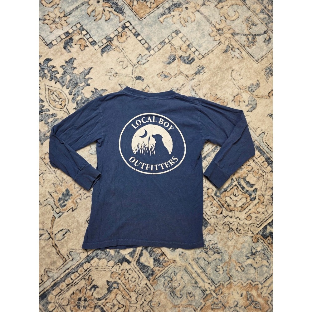 Local Boy Youth XS Blue White Logo Southern Preppy Long Sleeve Shirt